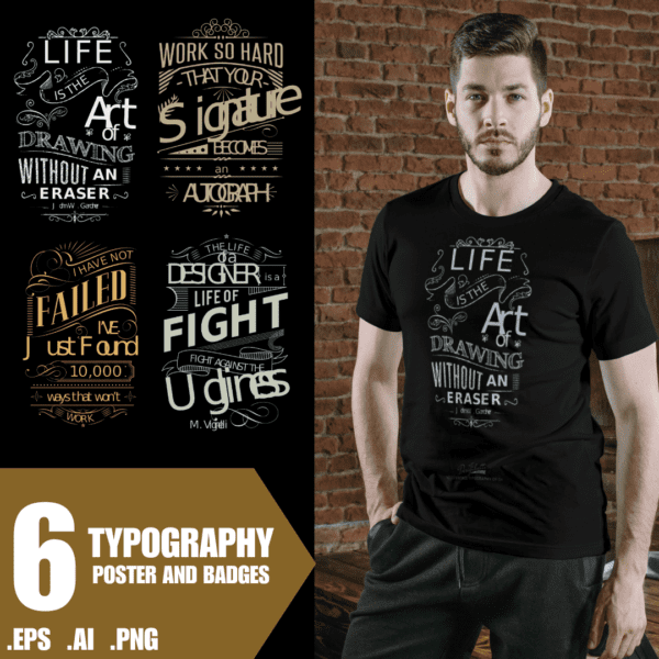 6 Typography Poster and Badges